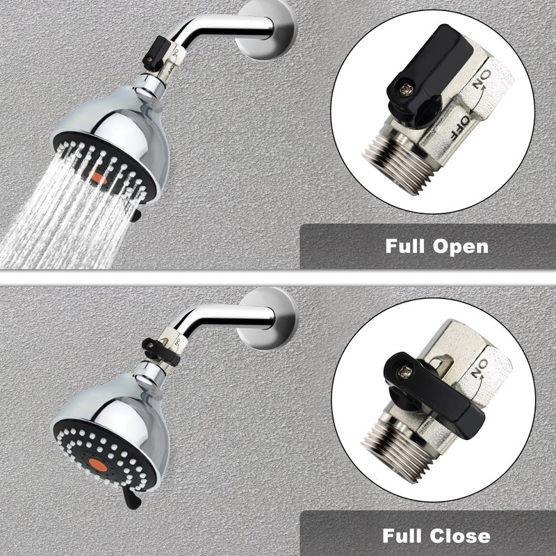 YOO.MEE Shut-Off Brass Ball Valve 1/2'' Standard Connections with Polished Chrome Finish - Image 2